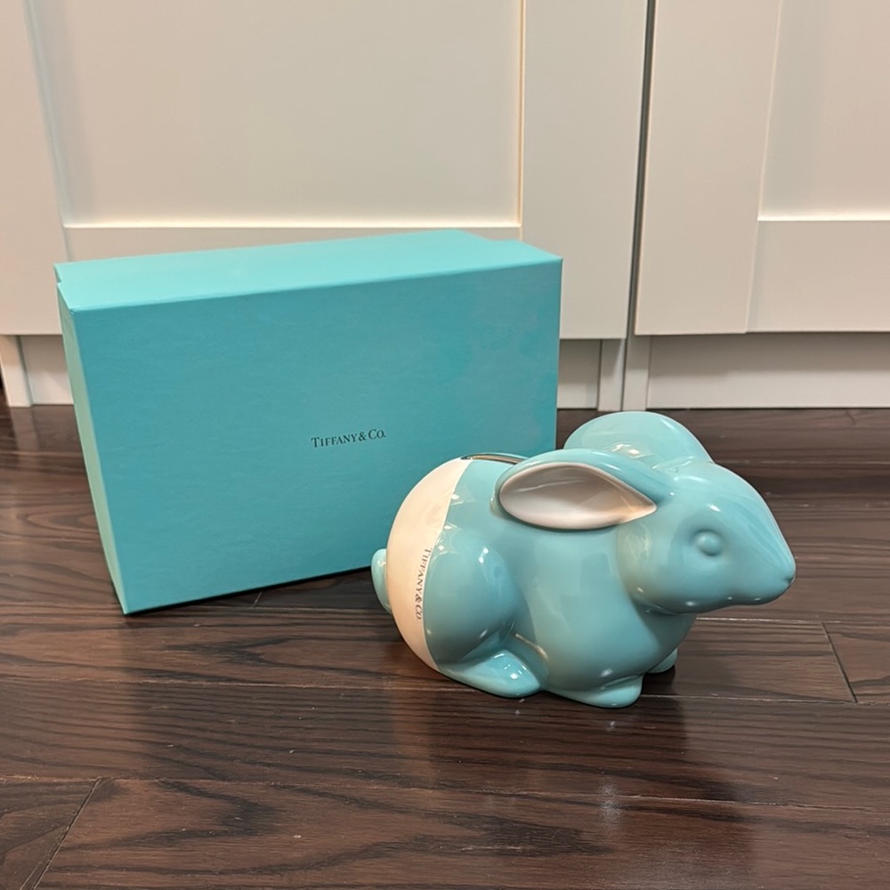 Tiffany & Co. Blue Ceramic Bunny Figurine